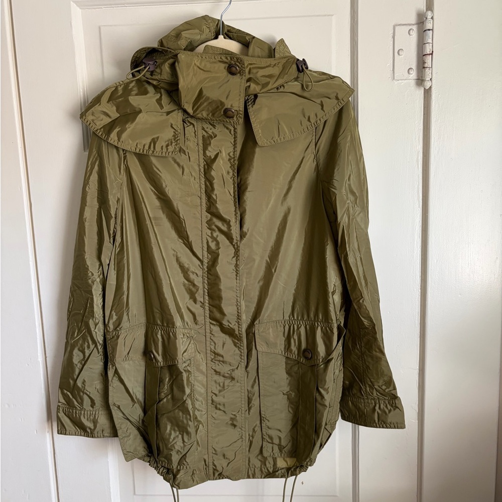 Burberry Olive Green Rain Jacket